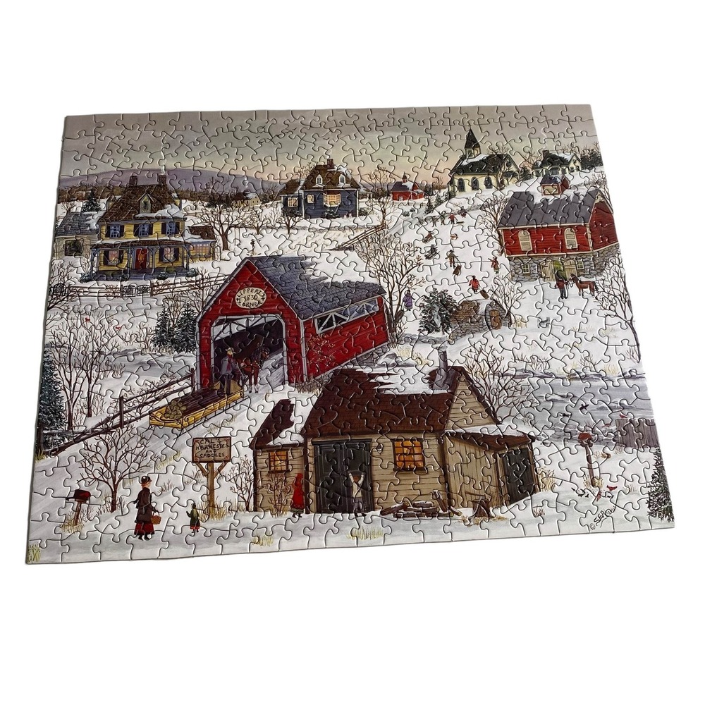 Bits And Pieces Late‎ Afternoon Sledding Sharon Ascherd 500 Pcs Puzzle Complete